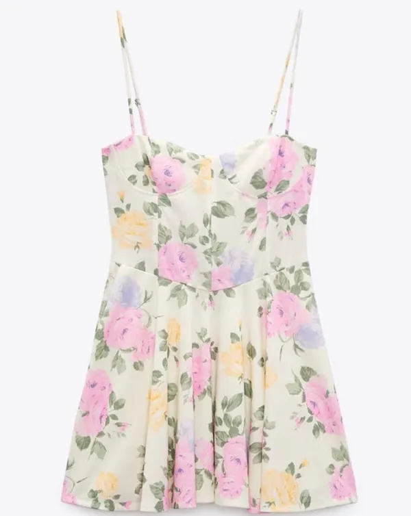 ZARA Floral Corset Style Dress - Image 7
