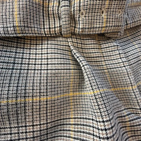 Ann Taylor Cropped Dress Pants Glen Plaid Belted Tapered Tan Preppy Womens 4P‎ - Image 7