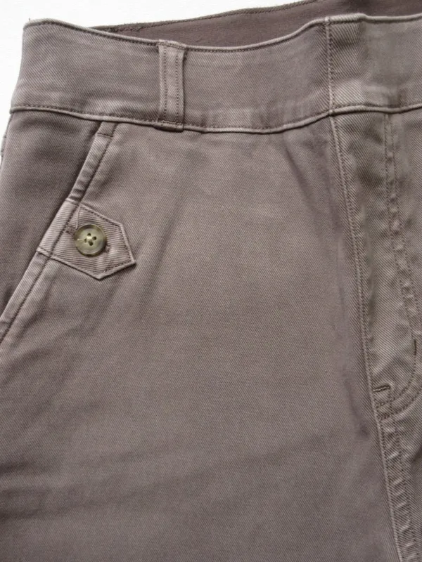 NWT SPANX 20312R Stretch Twill Cropped Wide Leg in Smoke Khaki Pants S - Image 3