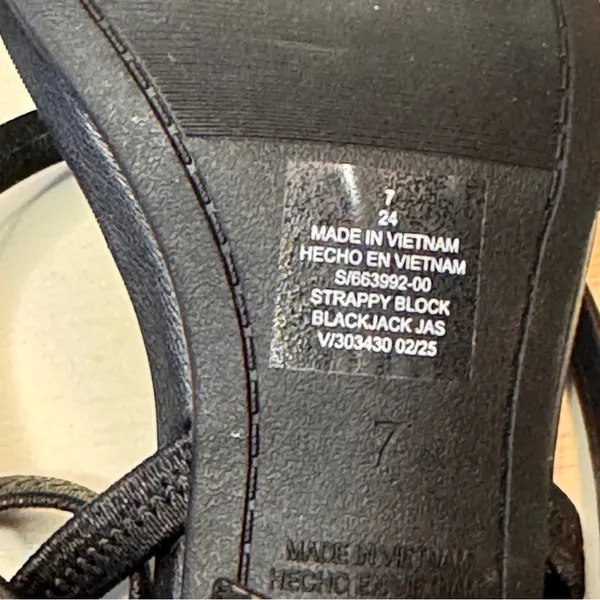 Old Navy Black Strappy Block Blackjack Sandals Sz 7 New With Tag - Image 6