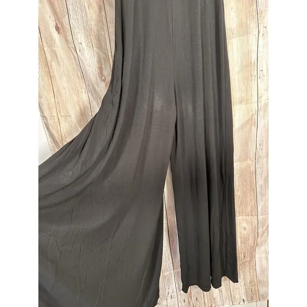 Lulus Black Wide Leg Jumpsuit Side Slits Spaghetti Strap Made USA Flowy Sz S - Image 5