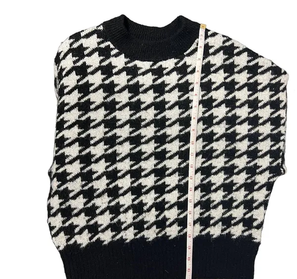 H&M Wool Blend Pullover Knit Chunky Black & White Sweater Size XS - Image 6