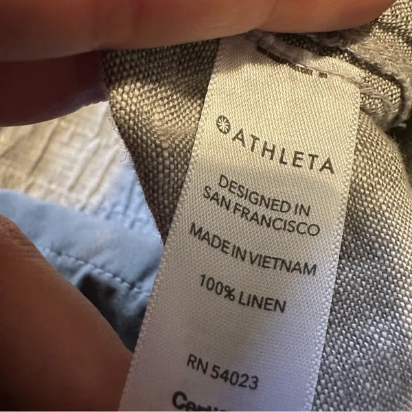 Athleta Cabo Wide Leg Linen Pants Blue Gray Chambray Women’s Coastal Grandma - Image 8