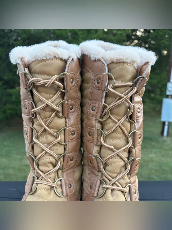 JBU by Jambu Lorna Cold-Weather Quilted Winter Duck Boots Tan Brown 9M - Image 4