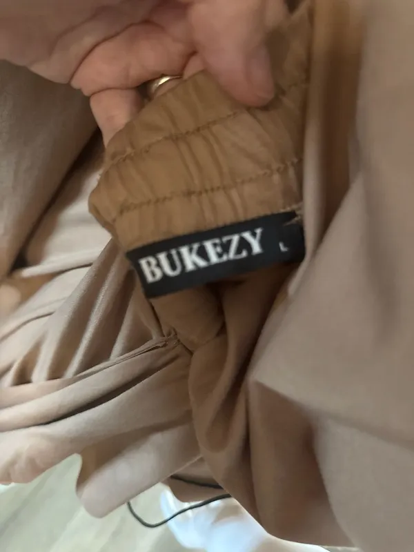 BUKEZY Brown 2-Piece Crop Top and Wide Leg Ruffle Pant - Image 2