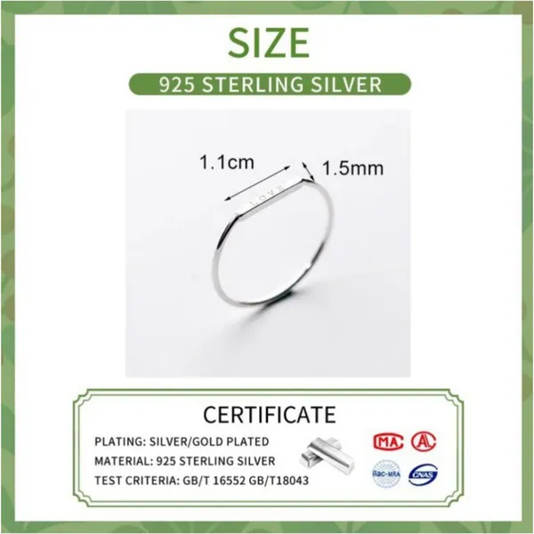 Boutique NEW Women's Dainty‎ White Gold-Plated S925 LOVE Bar Band Ring Size 7 - Image 7