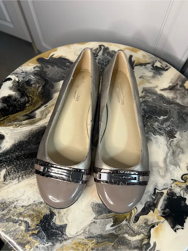 Naturalizer Metallic Pewter Cap Toe Ballet Flats - Image 6