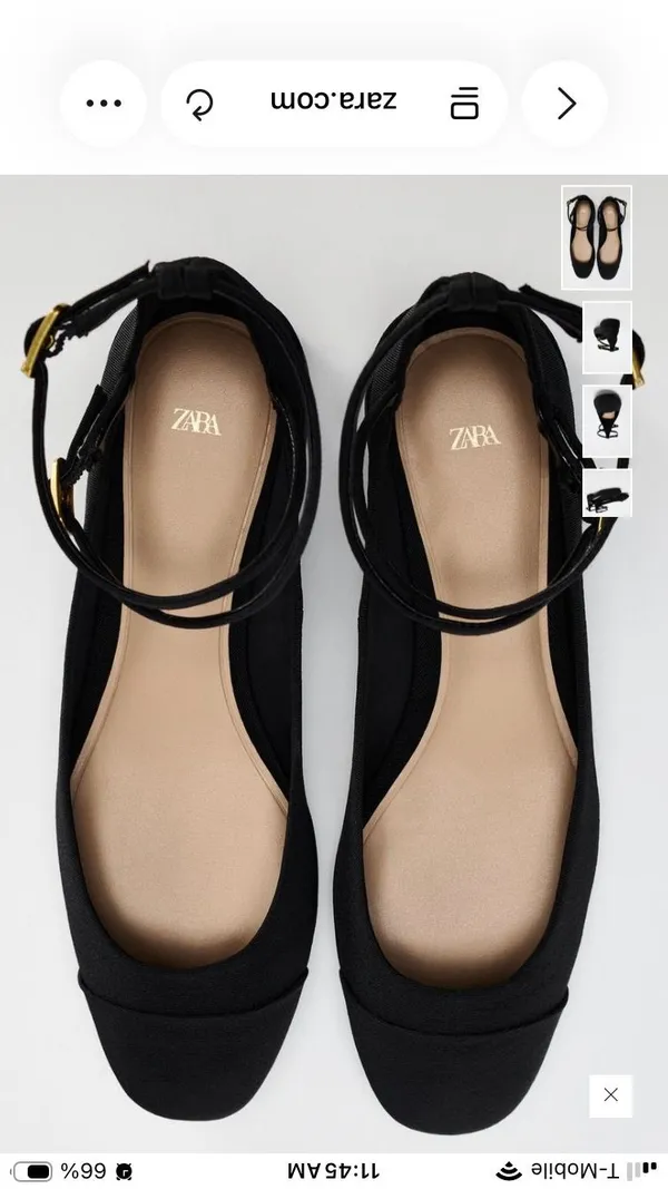 Zara Tied Fabric Ballet Flats - Image 4
