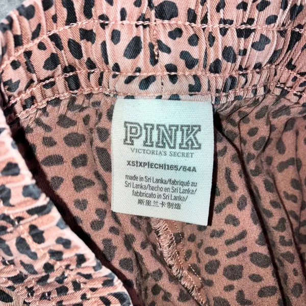 PINK Victoria's Secret Leopard Print Jogger Pants Women‎ XS Elastic Drawstring - Image 7