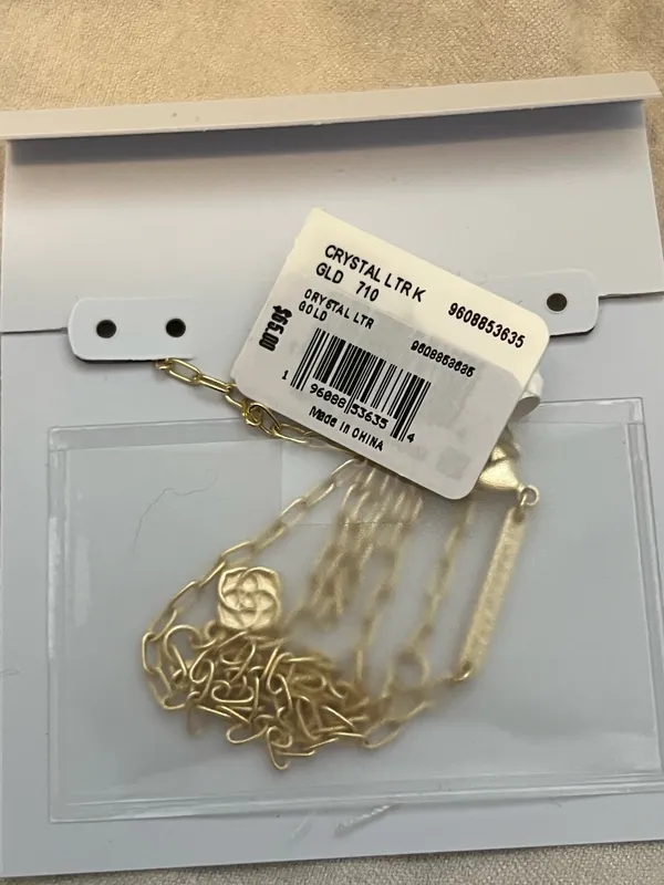 Kendra Scott Gold Letter K Necklace Crystal - Image 3