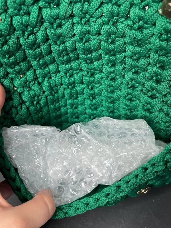 NEW Handmade Green Crochet Chain Strap Crossbody Purse Summer Boho Vacation - Image 9