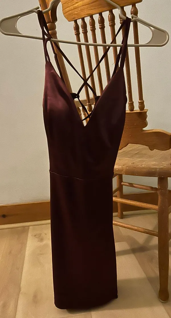 Windsor Strappy Deep Plum Dress - Image 3