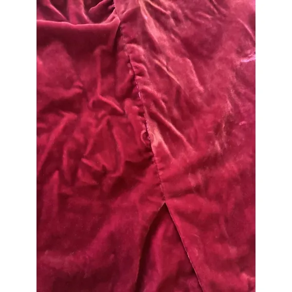 Anthropologie Connie Ruched Velvet Mini Skirt Jewel Tone Deep Red 10 - Image 4