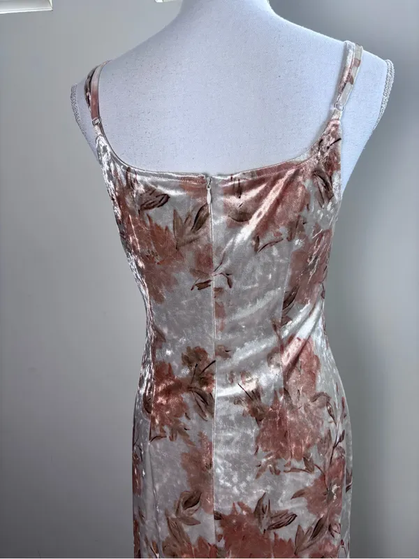 Dazy Floral Crushed Velvet Maxi Dress – Size L, Stunning Occasion Wear - Image 7