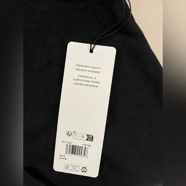 Alo Yoga NWT Renown Heavy Weight Hoodie in Black Size M oversized - Image 8
