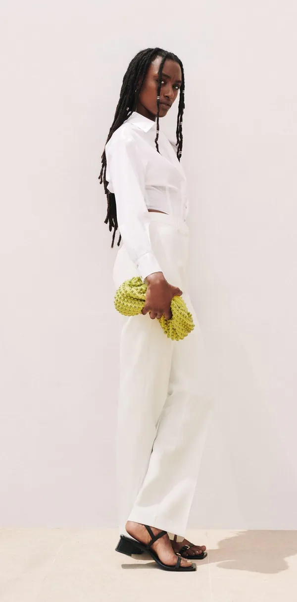 ZARA nwt white straight leg vented pants - Image 6