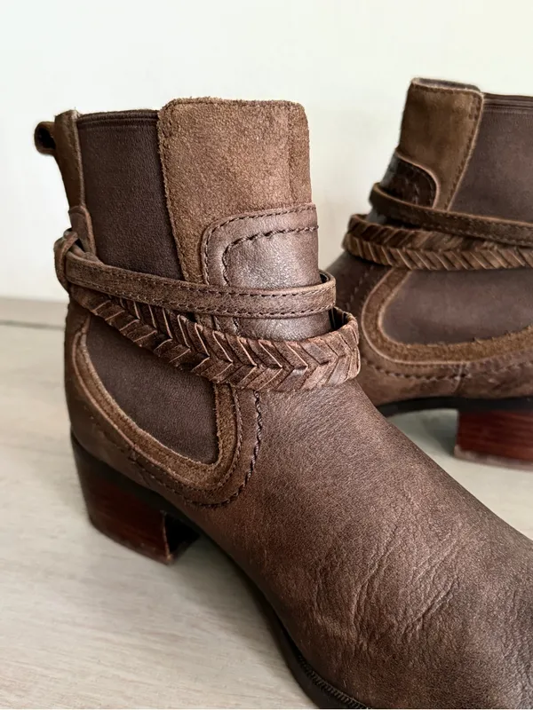 UGG Australia Krewe Motorcycle Leather Ankle Boots 29013G Brown Leather Size 7 - Image 7