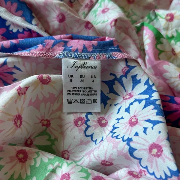 Flutter sleeve midi tea dress in mixed floral print, size s (us 4) - Image 7