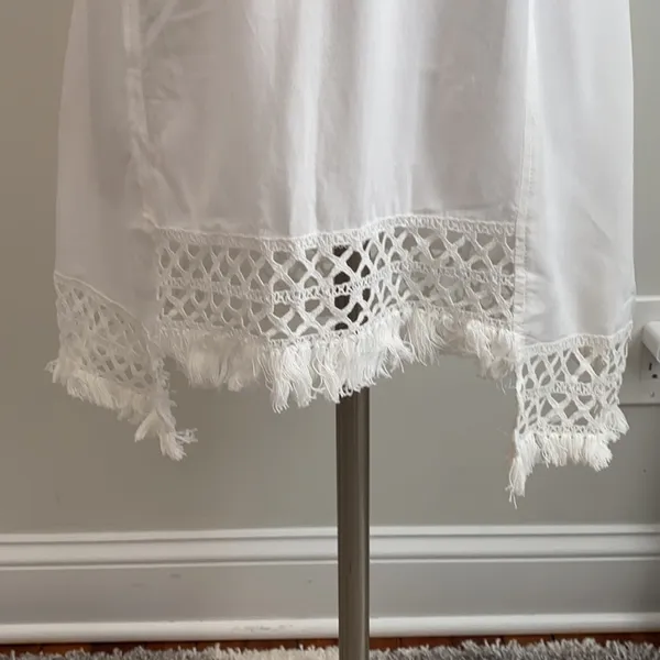 Solitaire Swim White Crochet Trim Cover Up Dress - Image 5
