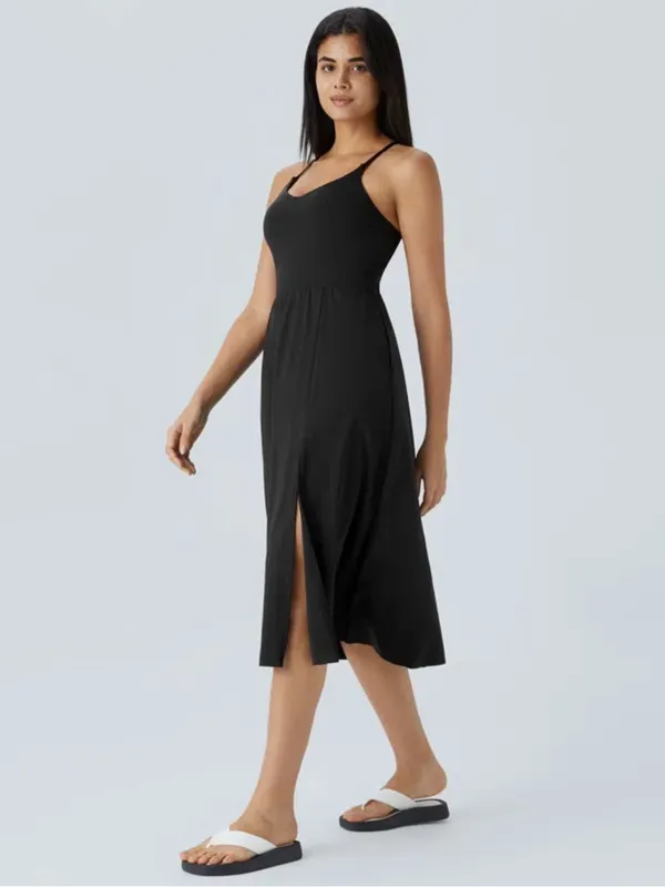 Halara Everyday Midi Chill Dress-La Land Black Medium - Image 3