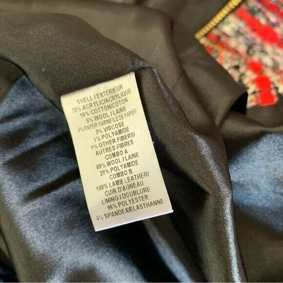 Milly Jacket 2 Black Red Textured Tweed Blazer Workwear Party - Image 7