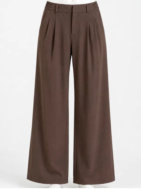 Old Navy SleekTech High Rise Wide Leg Pants Brown Size Medium Tall - Image 8
