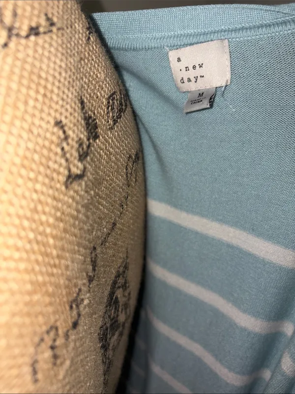 A New Day Light Blue & White Striped Open-Front Women’s Cardigan - Image 6