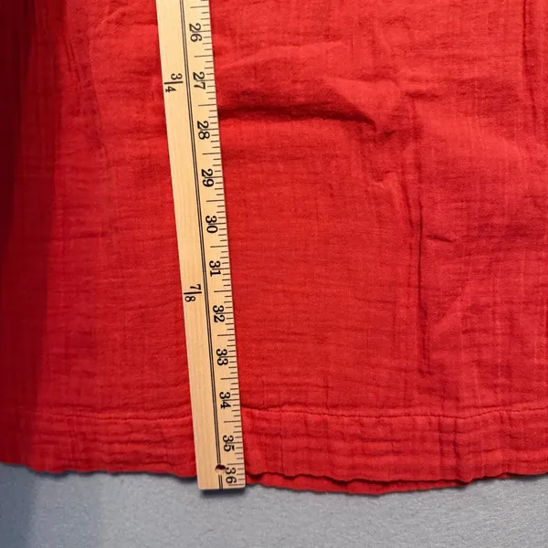 Pact Organic Cotton Gauze Crop Top Maxi Skirt Set Red Women Small XS - Image 7