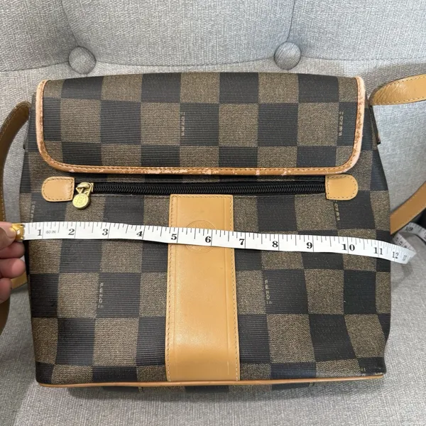 Vintage FENDI Bag Checkered Original Design Crossbody Luxury - Image 12