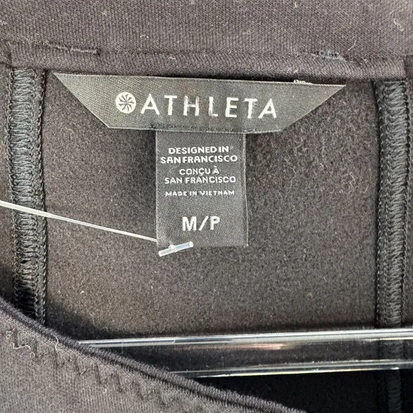 Athleta Moto Style Zip Front Jacket‎ Quilted Black Athletic Casual Wear M Grunge - Image 4