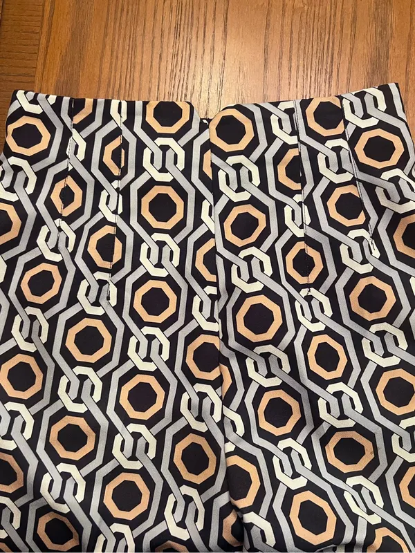 ZARA‎ Geometric Interlocking Chain Print High Rise Ankle Pants Size Small - Image 11