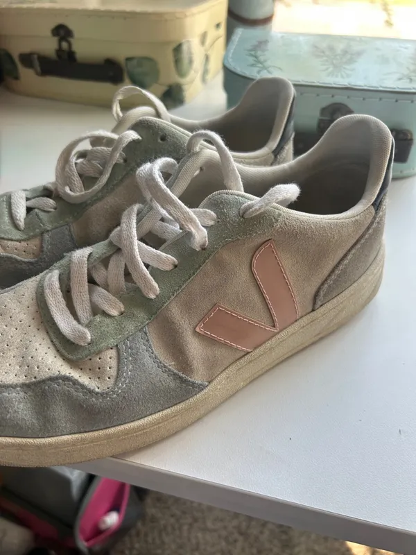 Veja multicolor suede lace up sneakers comfort trainer pastel preppy size US 8 - Image 11
