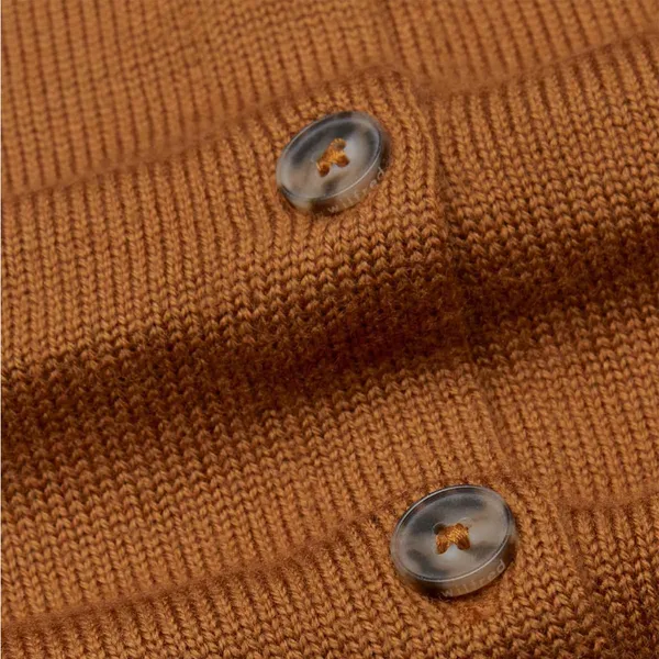 Aritzia Wilfred Nextdoor Cropped Polo Knit Cardigan Rich Chestnut New Size XS - Image 7