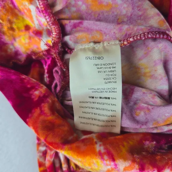 Free People -1853 Take‎ A Break Velvet Floral Orange Halter Top Blouse XS - Image 7