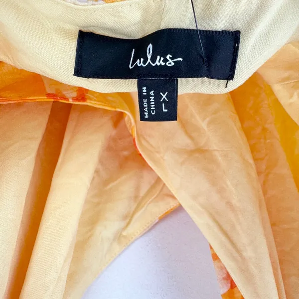 Lulus Prue Orange Floral Halter Mini Dress Rayon Resortwear Vacation XL NWT - Image 12