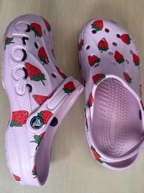 CROCS Baya Seasonal Ballet Pink Strawberry Print Clogs - Image 2