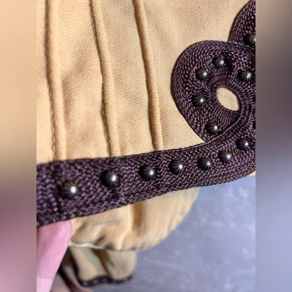 Double D Ranch Gold Tan Studded Blazer Jacket Brown Detailing cropped western M - Image 9