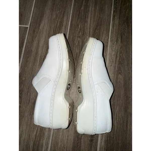 Klogs Womens Naples White Leather 9.5 Clog Nursing Shoes Closed Back Slip On - Image 9