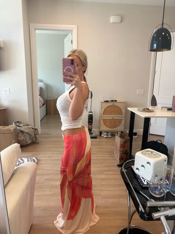 Amazon Floral Mesh Boho Maxi Skirt - Image 5