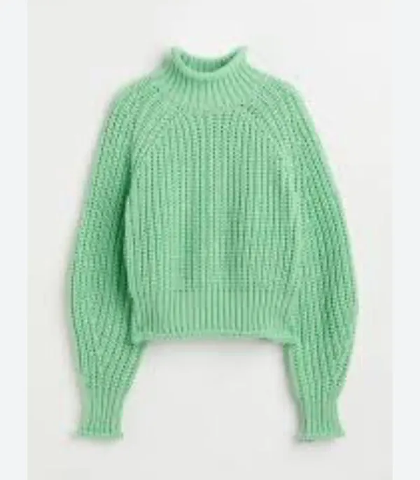 H&M Green Mock Neck Sweater - Image 2