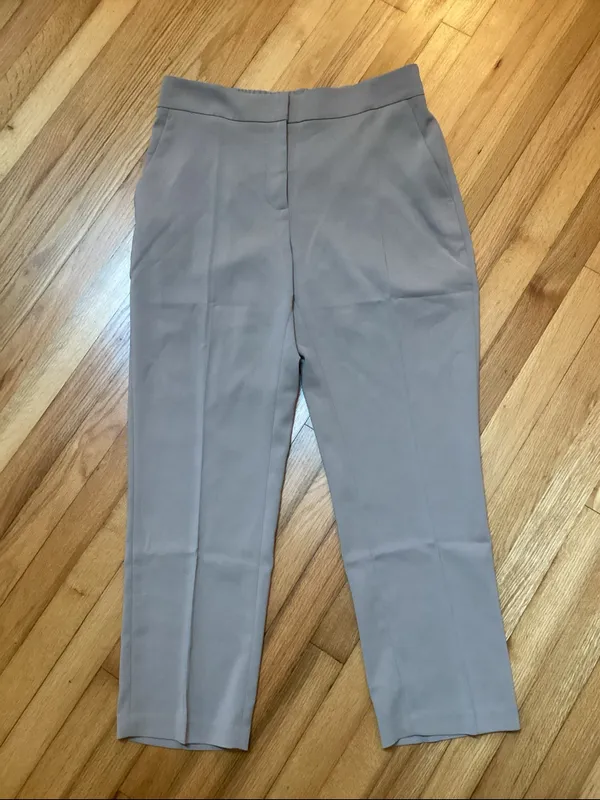 NWT Quince Stretch Crepe Ankle Pants Size 14 Morel Gray - Image 2