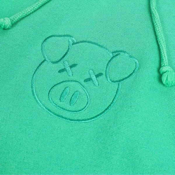 Shane Dawson x Jeffree Star Emerald Green Pig Hoodie Large Pullover Sweatshirt - Image 2