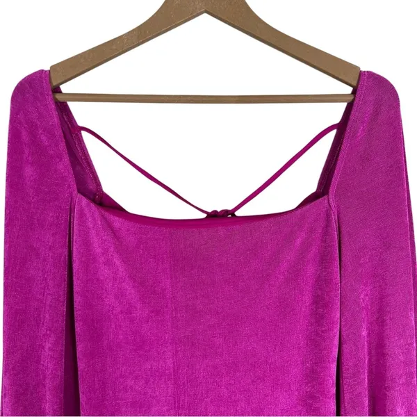 Lucy in the Sky Balloon Sleeve Mini Dress Fuchsia Pink Flirty Birthday Size M - Image 3