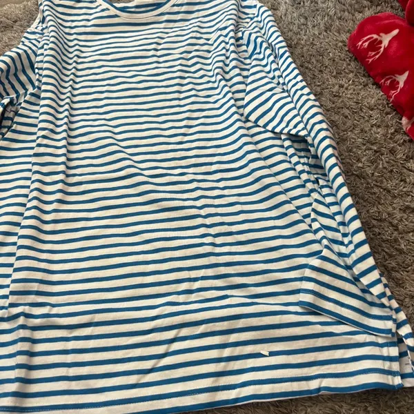 Daily Practice small blue‎ and white stripe cotton top - Image 5