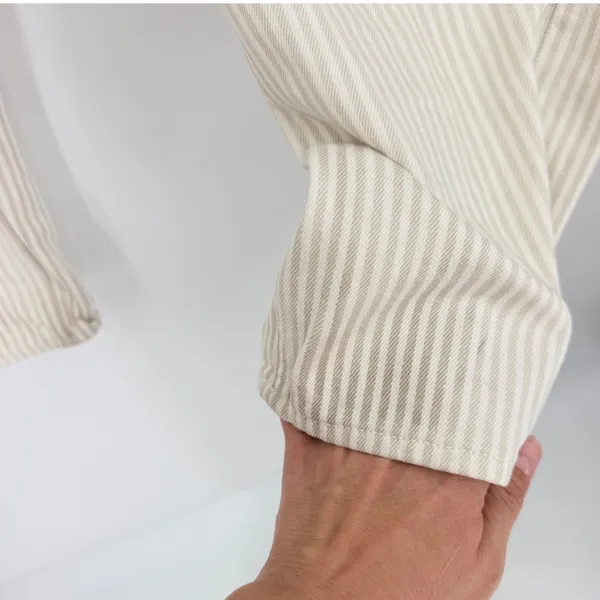 Abercrombie & Fitch 90s Relaxed Jean High Rise Striped Tan White 27 4S - Image 5