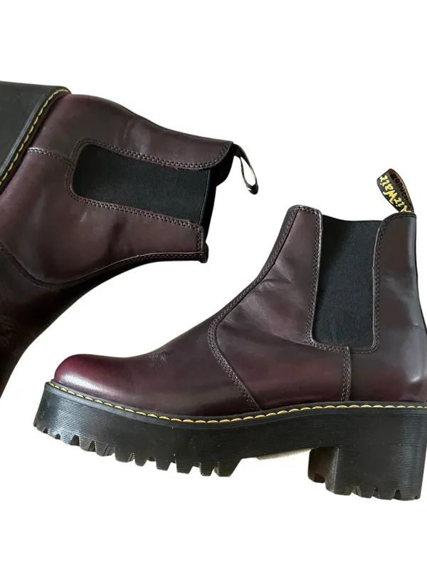 Dr Martens Rometty vintage burgundy Chelsea grunge boots size 10 - Image 4