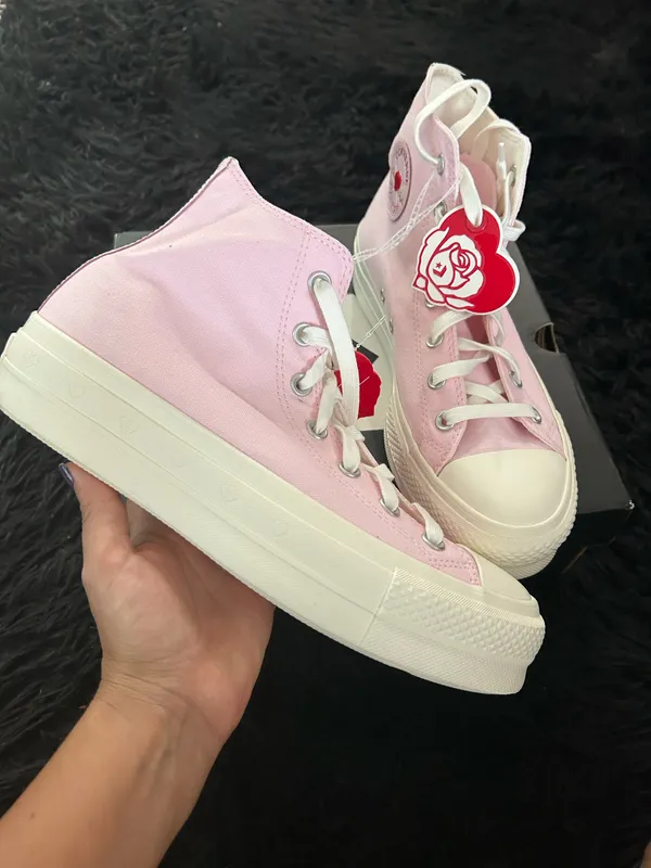 CONVERSE Chuck Taylor all star lift hi top pink shoes sneakers women’s 9 new - Image 7