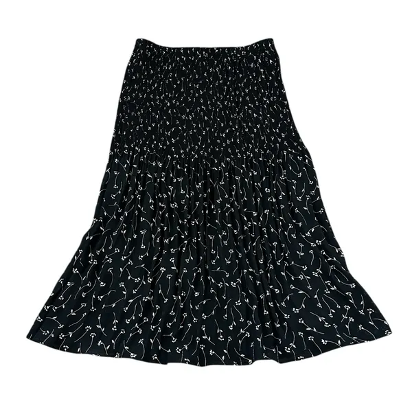 VTG Bobbie Bee Crinkle Pleated Midi Skirt Floral Whimsigoth Fairy Grunge Boho - Image 6