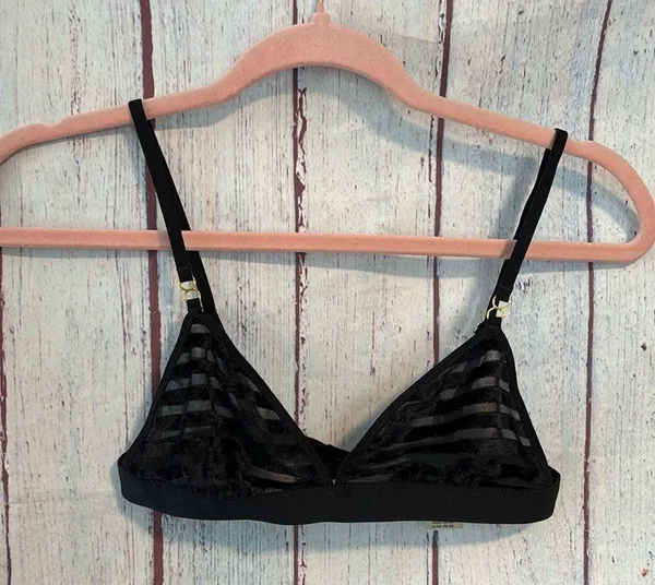 NWT Aerie Velvet Stripe Triangle Bralette - Image 5