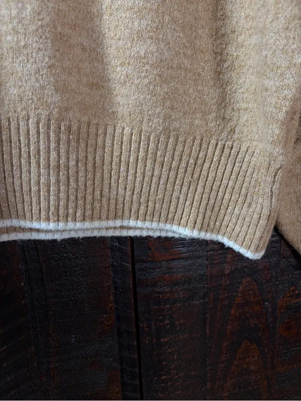 H&M Beige Cozy Dolman Sleeve Sweater Medium - Image 3